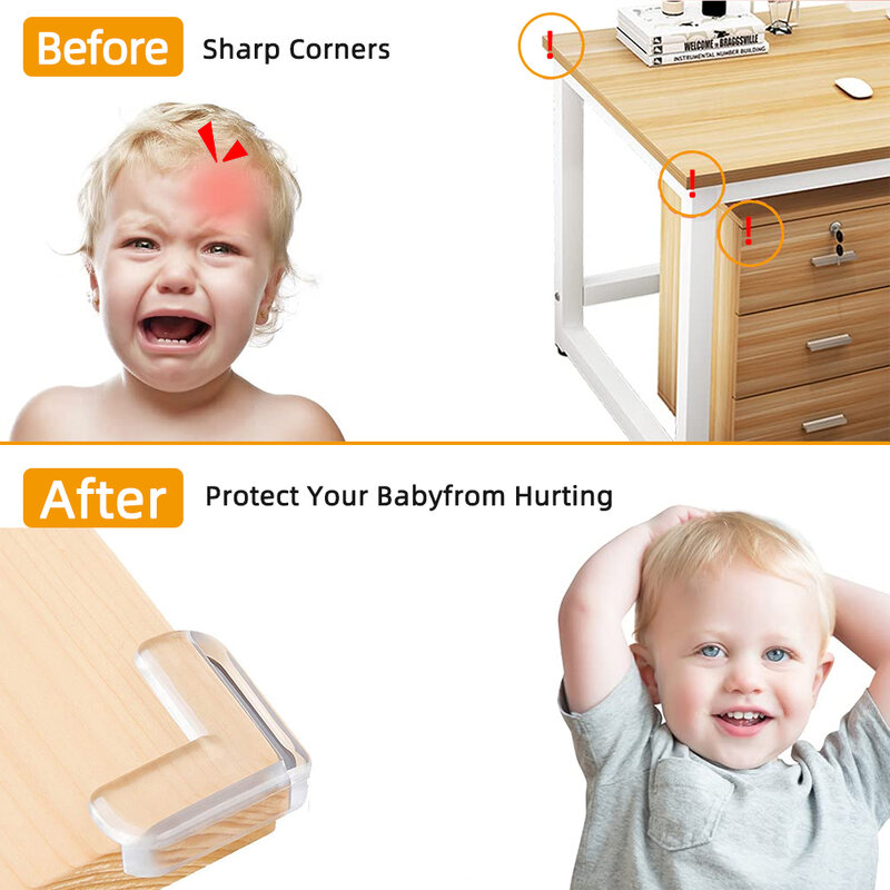 Silicone Edge Corner Guard para a segurança do bebê, Anti Collision Desk Protection Cover, Proteção de canto de mesa transparente