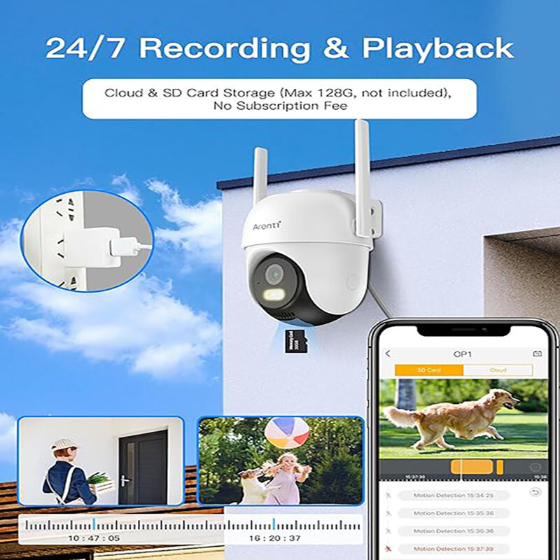 Arenti 4mp ptz Wifi Kamera Outdoor Nachtsicht Dual Screen menschliche Erkennung 4mp Sicherheits schutz CCTV-Überwachung IP-Kamera
