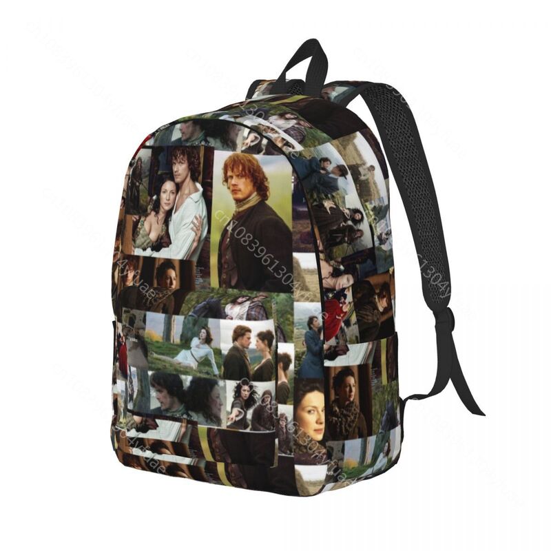 Outlander Cast plecak program telewizyjny kolaż plecaki rowerowe świąteczny prezent dziewczyna projektant wzór torby szkolne plecak na co dzień