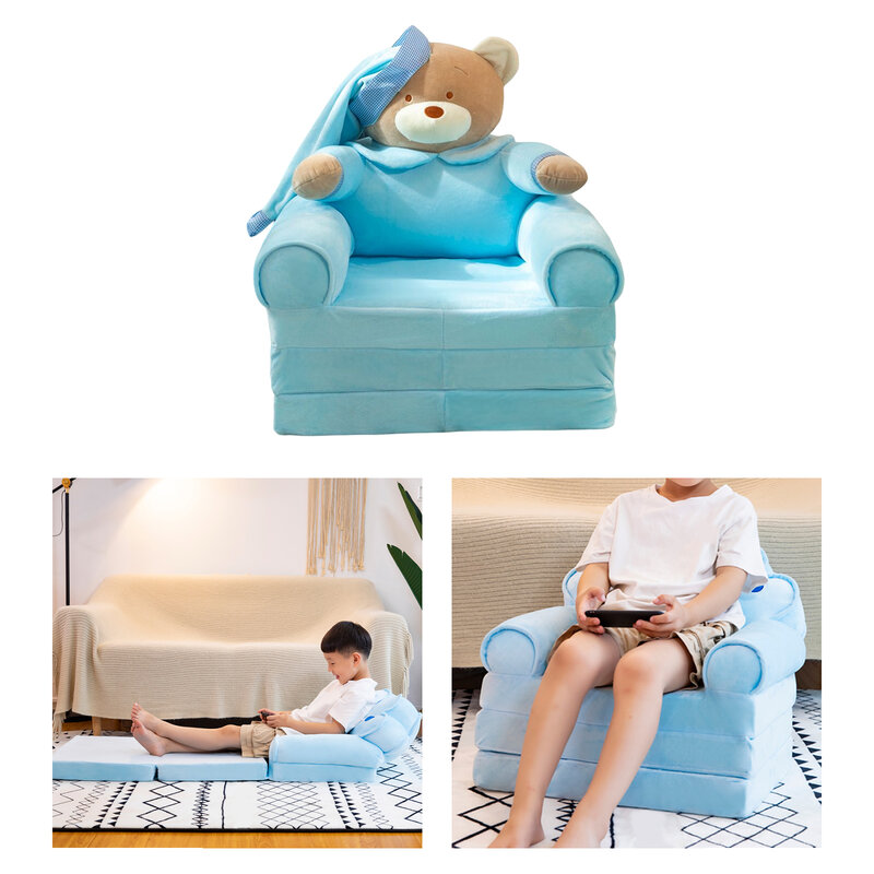 Funda de asiento plegable para niños y niñas, cubierta lavable de 3 capas para sofá, sillón para dormitorio y hogar