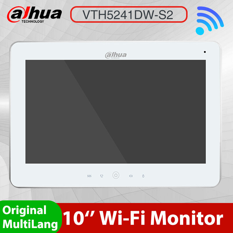 Dahua Multi-language VTH5241DW-S2 Original 10 Inch TFT WiFi Indoor Monitor Video Intercom VTO Wireless Doorbell IP Camera Alarm