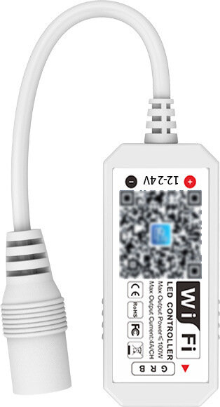 Controlador Wi-Fi sem fio para Faixa de LED, Compatível Bluetooth, Cor única, RGB, RGBW, RF, 5050, WS2811, DC 12V, 24V