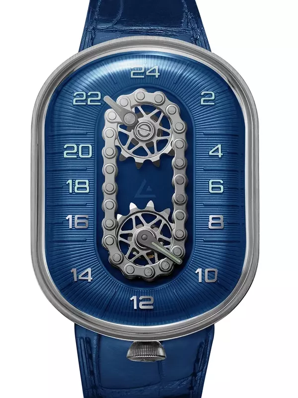Hoeken Tijdketting Glow Swiss Beweging Grote Wijzerplaat Ovale Saffier Niche Automatisch Mechanisch Horloge