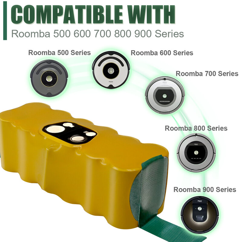 Batteria 14.4 V per iRobot Roomba 5000mAh batteria per iRobot Roomba 500 600 700 800 900 serie 14.4 V 620 650 770 780 batteria