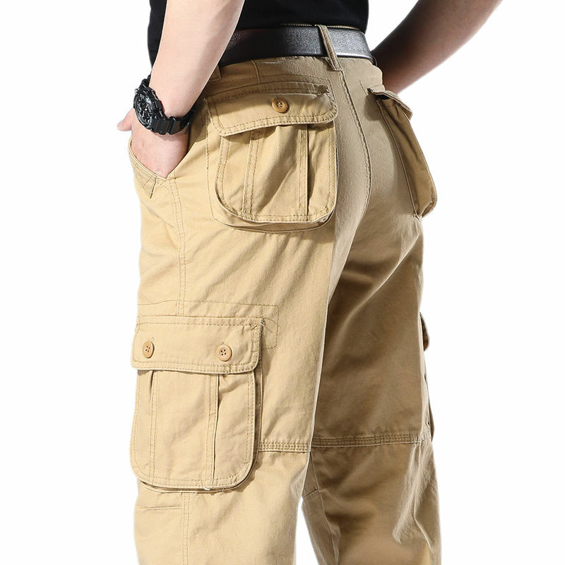 Casual Pants Men's Fashion Loose Straight Wide Leg Pants Men Streetwear Hip-hop Pocket Cargo Pants Mens Trousers 2023 W55