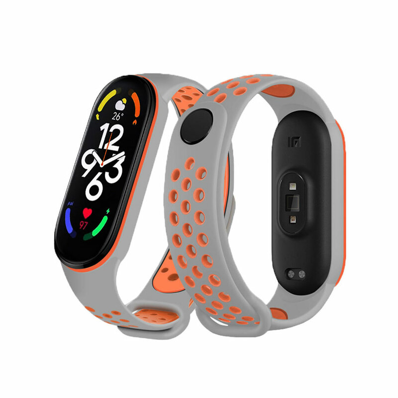 Sport watchband For Xiaomi Mi Band 7 6 NFC smartwatch miband7 Air-Hole Silicone Replacement bracelet on Mi band 6 5 4 3 8 strap