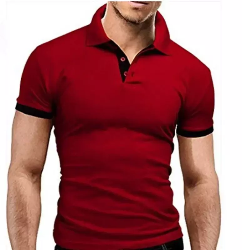 A3114 MRMT Brand New Men's T-shirt Lapel Casual Short-sleeved Stitching Men T-shirt for Male Solid Color Pullover Top Man