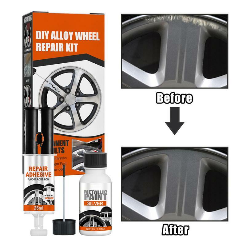 Multipurpose Alloy Wheel Repair Glue Kit Protective Anti-Rust Wheel Scratch Repair Tool Set Wheel Tire Rust Removal Supplies