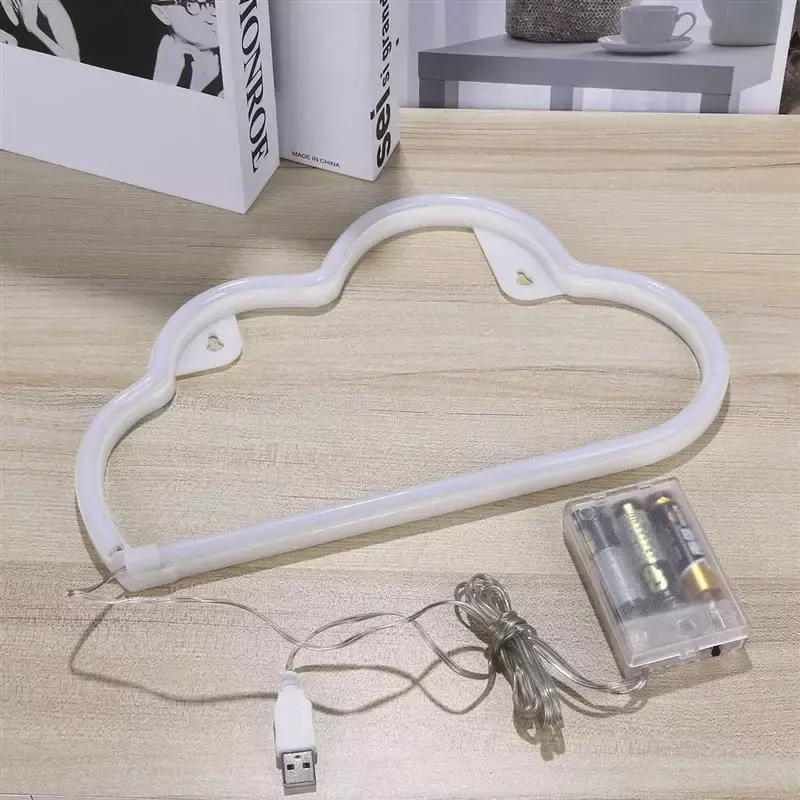 Christmas LED Neon Sign cloud USB or Battery Operated Creative Table Light Home Decor Lamp Night Light For Bedroom Living Room