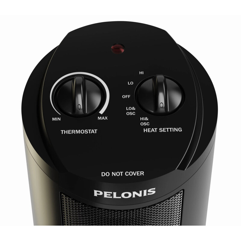 Pelonis 17" 1500W Ceramic Tower Space Heater, NTH15-17L, Black