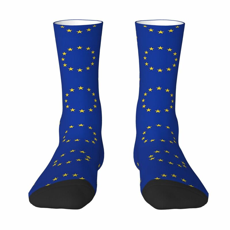 All Seasons Crew Stockings EU Europe European Union European Flag EU Stars Socks Hip Hop Long Socks Accessories for Men Women