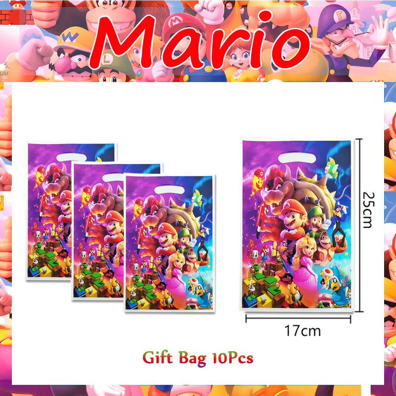 Super Mario Bros Material para Festa de Aniversário Infantil, Acessórios de Mesa, Brinquedo de Ano Novo DIY, Prato de Papel e Copo