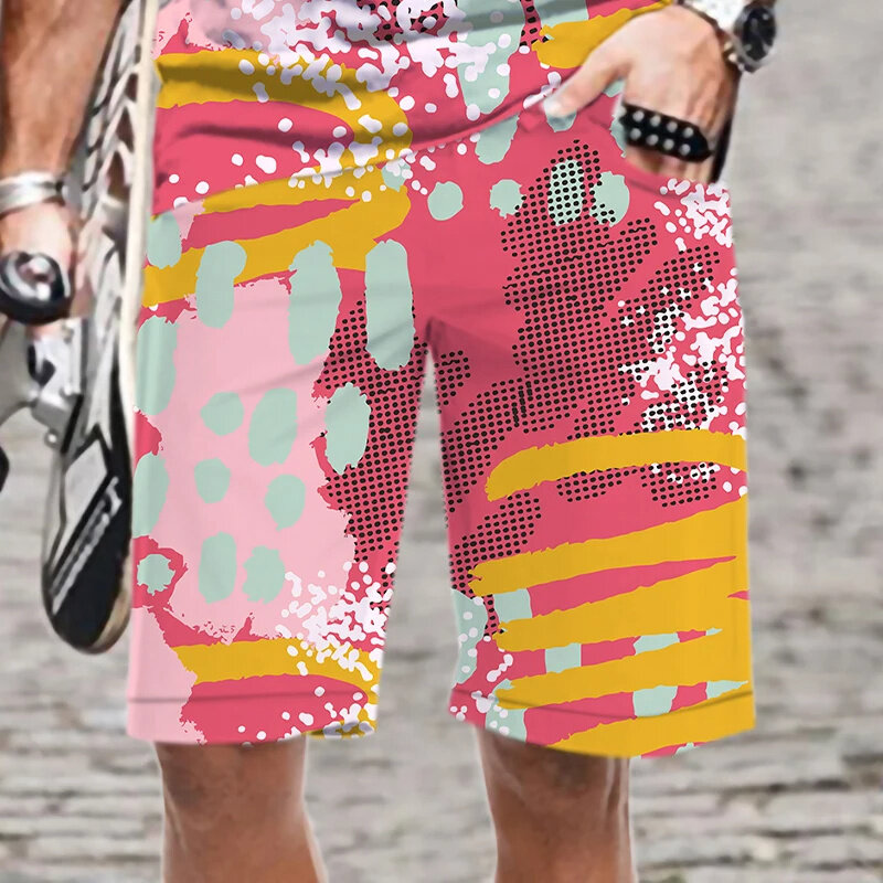Pantalones cortos de playa con estampado de Graffiti 3D para hombre, bañadores divertidos de moda, ropa de calle, pantalones cortos de tablero, verano, Y2k, nuevo