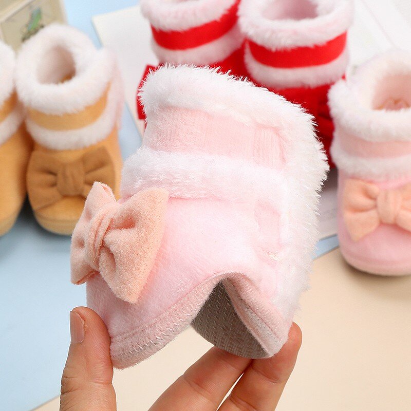 0-18m botas de neve inverno bebê menino menina botas macio da criança sapatos anti-deslizamento quente recém-nascido berço infantil sapatos