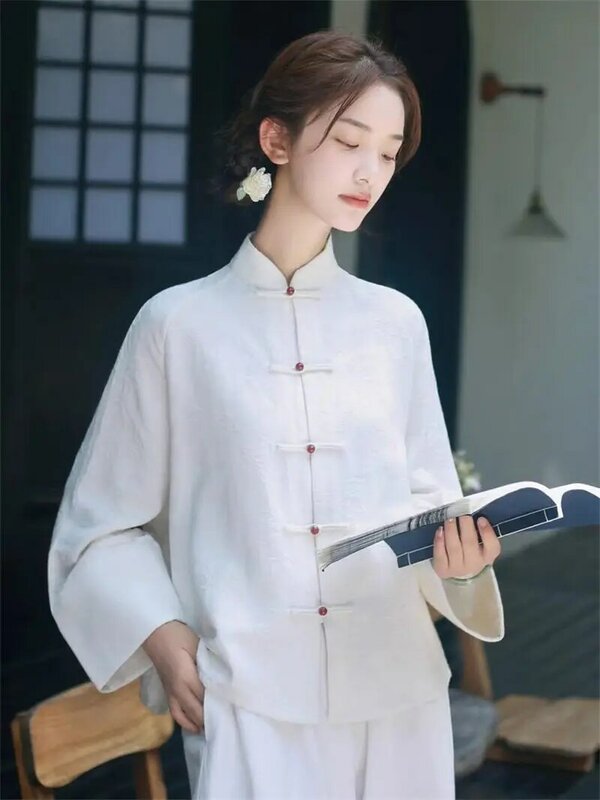 Neue chinesische Tang-Stil Jacke Damen Retro Jacquard Stehkragen kurze lose kleine äußere Feder China-schicke Kleidung k873
