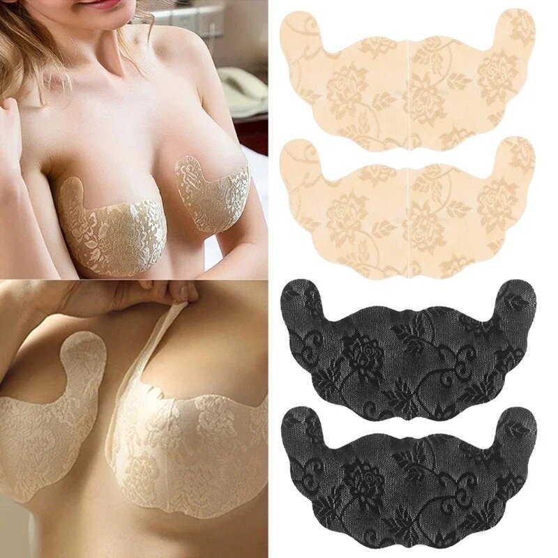 1Pair U Shape Self Adhesive Nipple Cover Pads Invisible Breast Push Up Bra Top Tape Disposable Paste Chest Paste Sticker Wedding