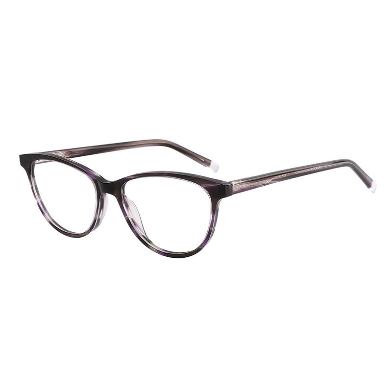 Оправа для очков кошачий глаз, ацетатные очки, модные очки, полосатые оптические очки по рецепту