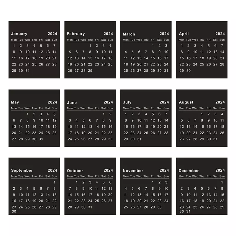 Calendario de escritorio blanco y negro, 2024, 2025, espiral Kawaii, lista de tareas pendientes, planificador diario mensual, organizador de Agenda, suministros de oficina bonitos