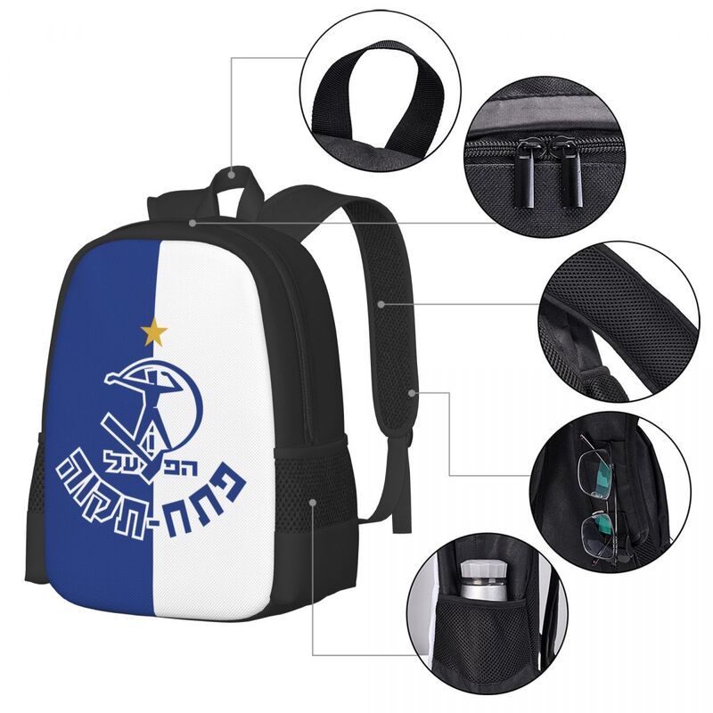 Podróżny plecak na laptopa Hapoel Petah Tikva, biznesowa torba na komputer szkolny, prezent dla mężczyzn i kobiet