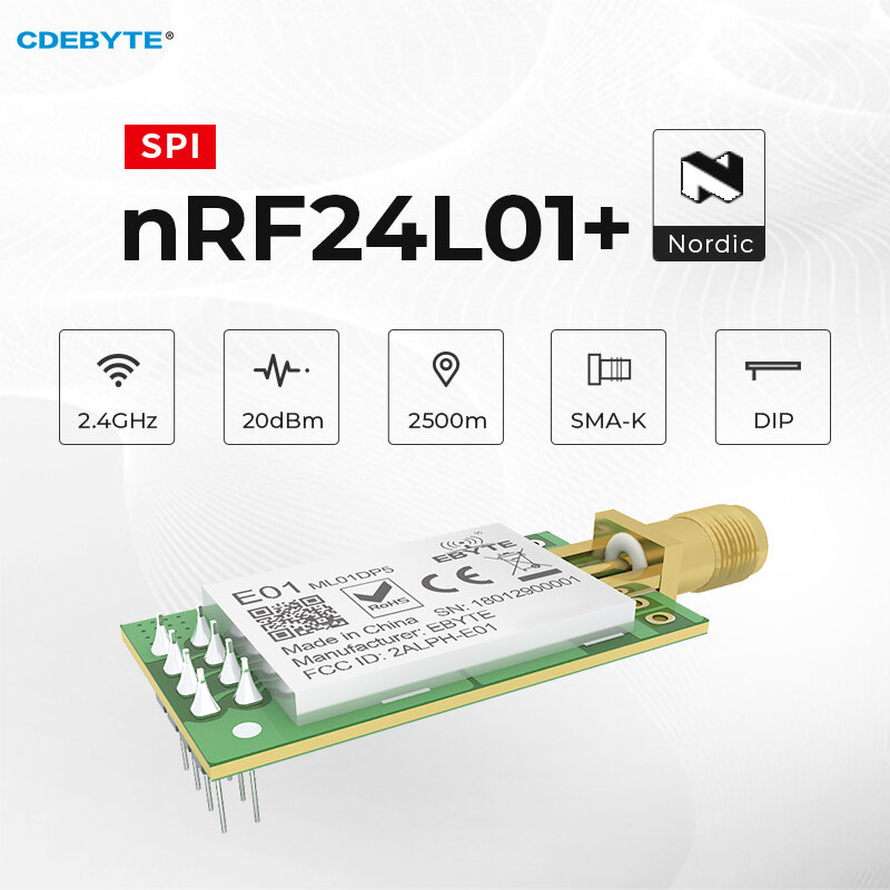 10 шт./лот nRF24L01P беспроводной модуль приемопередатчика стандарта 2,4 ГГц IoT nRF24L01 + передатчик и приемник 20 дБм SPI UAV