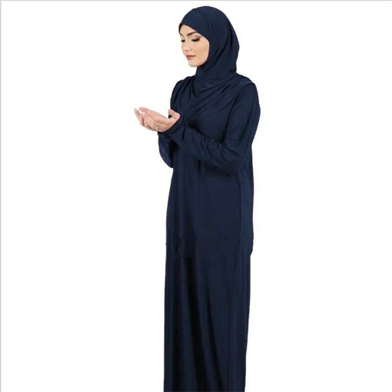 Ramadan Women Prayer Garment Muslim Abaya Kaftan Women Arabic w/ Hijab Abayas Khimar Modest Dress Robe Islamic Arabic Clothing