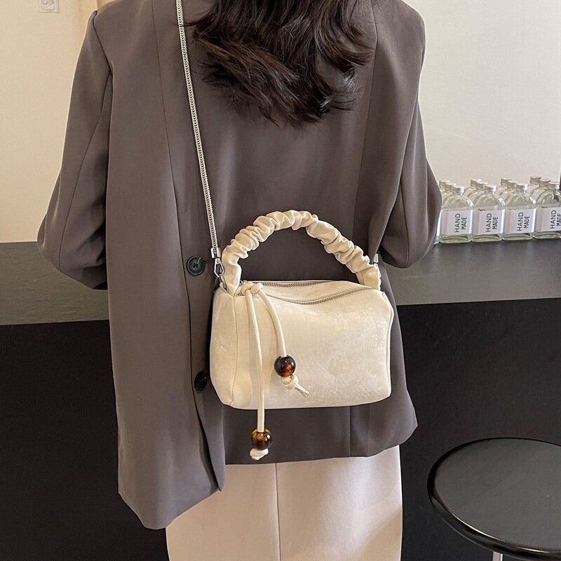 Tas selempang wanita, Tote bantal desain merek trendi tas tangan Solid dan dompet untuk wanita mode baru 2024