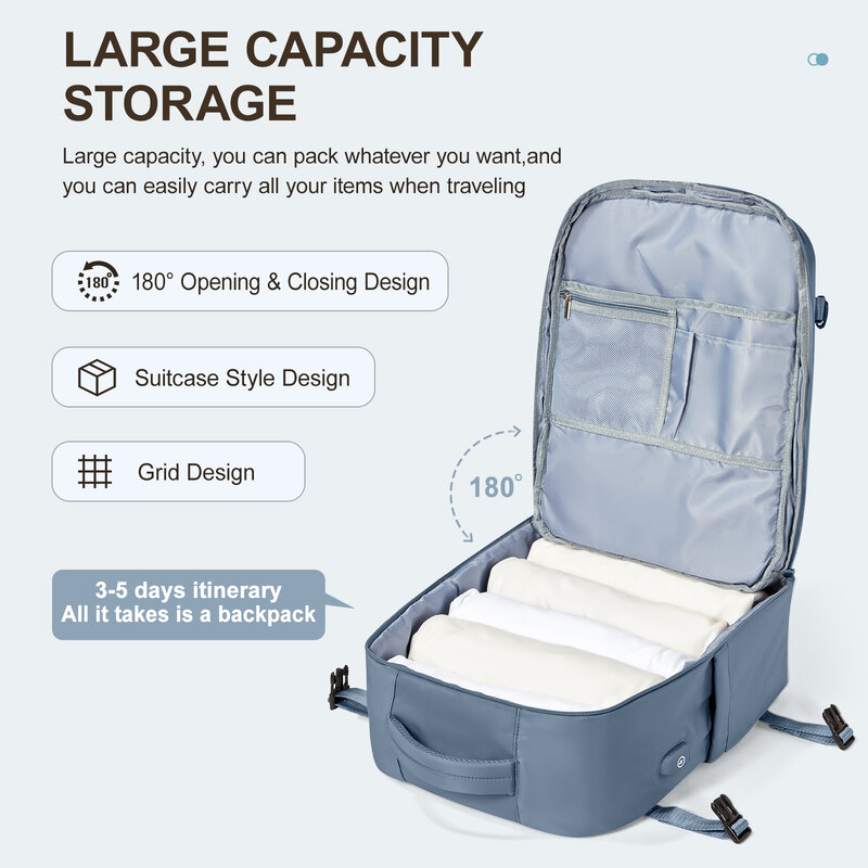 大容量easyjetラップトップバッグ、女性と男性のための旅行用バックパック、キャビンバッグ、持ち運び-ons、ryanair、45x36x20、40x20x25