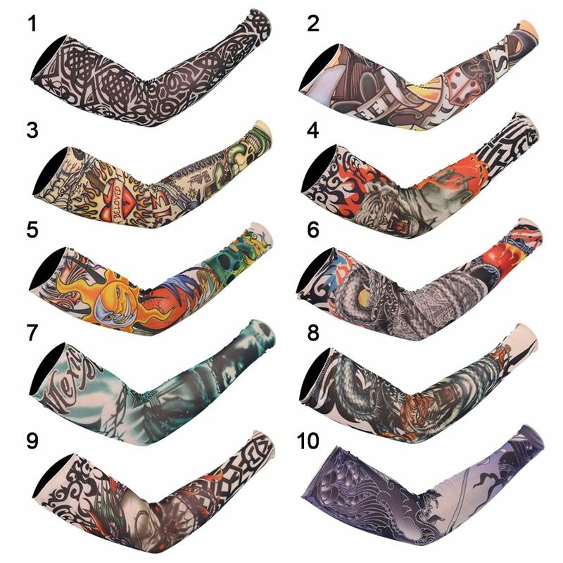 Running Sportswear Outdoor Sport UV Protection Summer Cooling Sun Protection Tattoo Arm Sleeves Flower Arm Sleeves Arm Cover