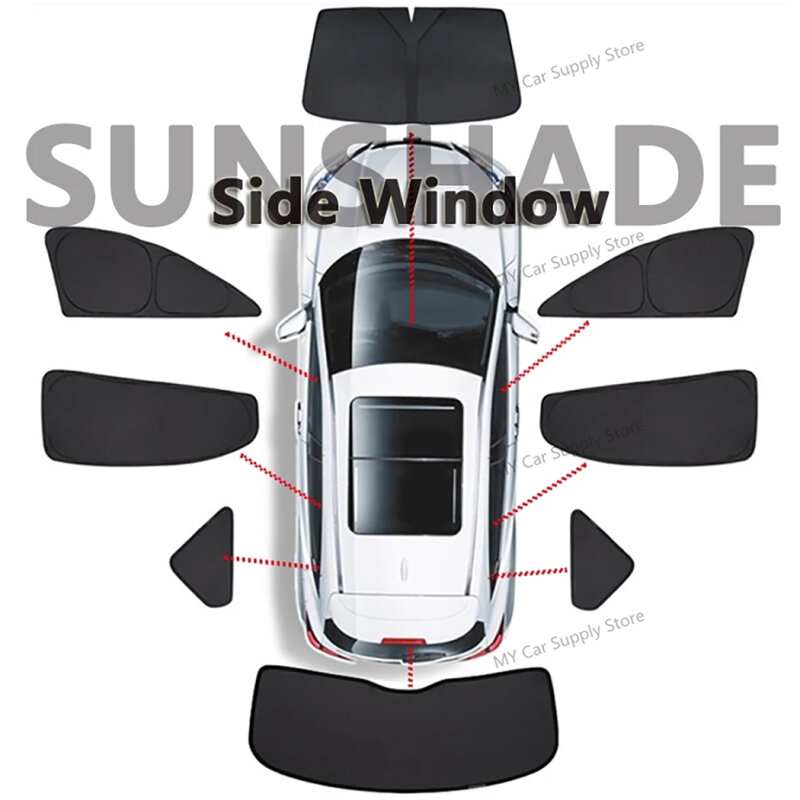 Pára-sol lateral do carro para Tesla, Pára-brisa dianteiro e traseiro, tela da janela de privacidade, Pára-sol para Tesla Model 3 2017-2021, 2022Model Y Acessórios