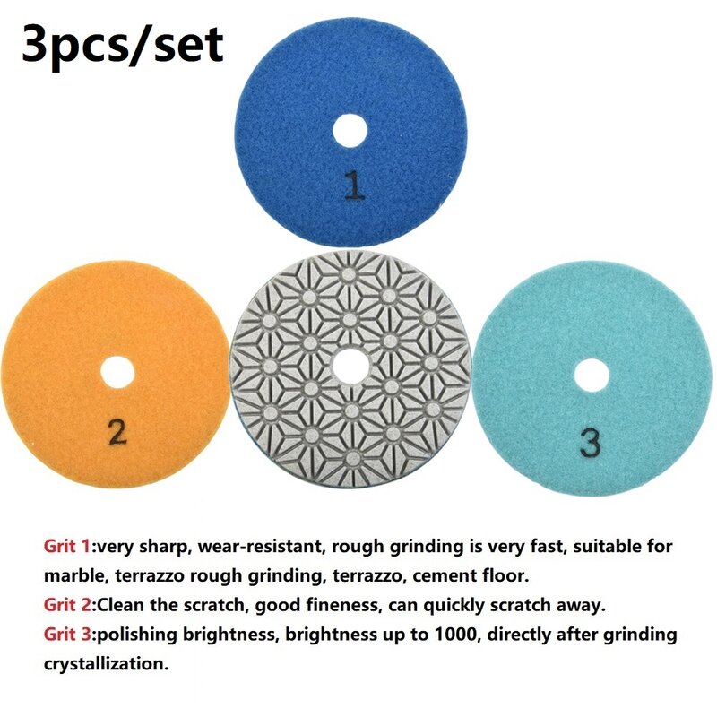 Tool Polishing Pads Parts Practical Exquisite Wet/Dry 100mm 4 Inch Accessories Replacement + Resin Powder