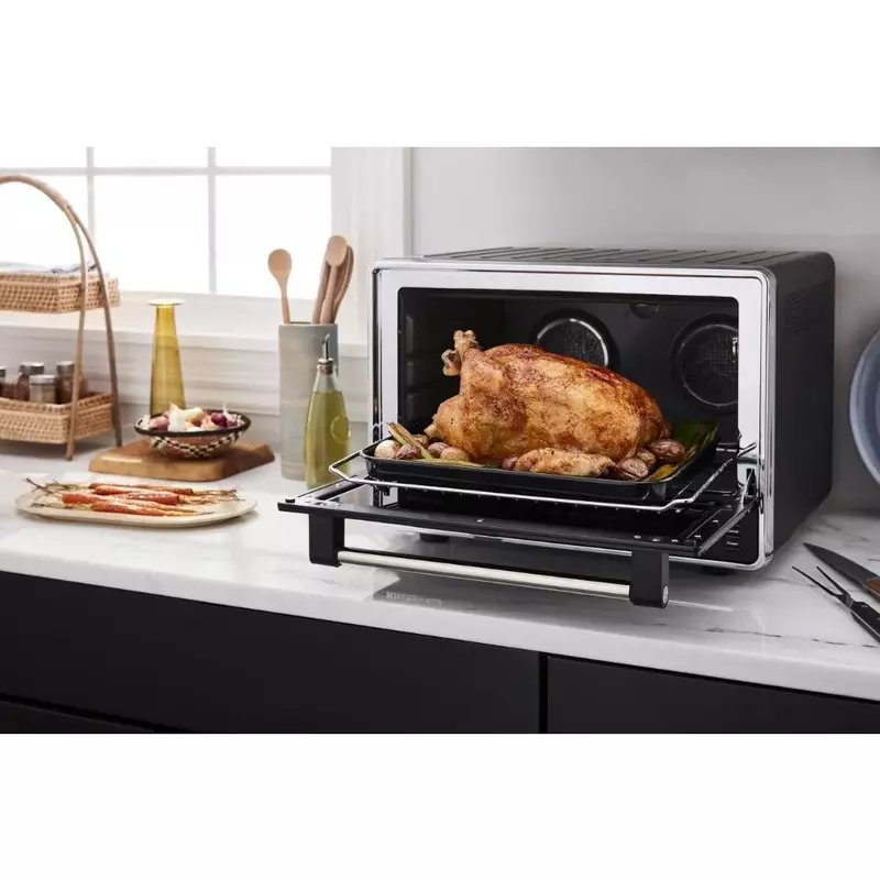 New-Dual Convection Countertop Oven with Air Fry and Temperature Probe - KCO224BM, Black Matte