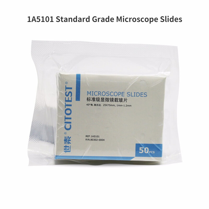 Citotest 50 Buah Slide Perekat Slide Mikroskop Tingkat Standar Kotak Penyimpanan Slide Mikroskop Tingkat Patologis Kotak Pengiris