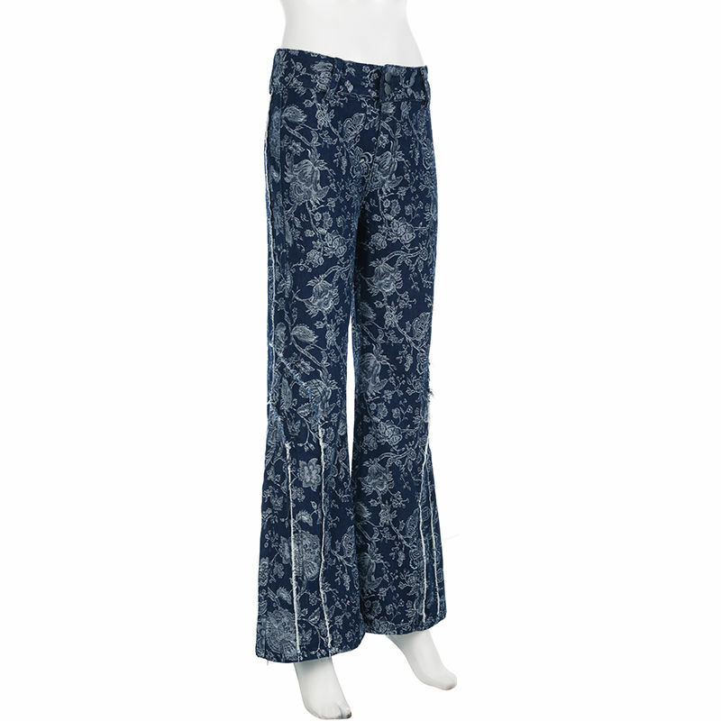 Джинсы с необработанными краями, прямые женские свободные повседневные брюки в пол в стиле ретро, в американском уличном стиле