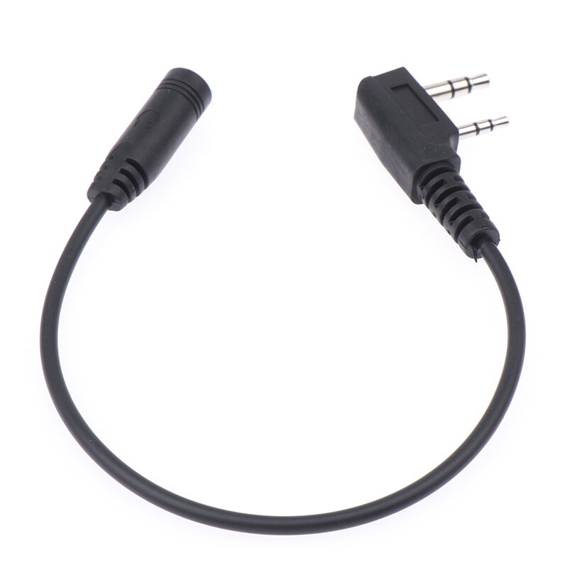 Walkie-talkie 2 en 1, soporte de cabeza K a hembra, altavoz de auriculares de un solo orificio con micrófono, Cable adaptador de auriculares