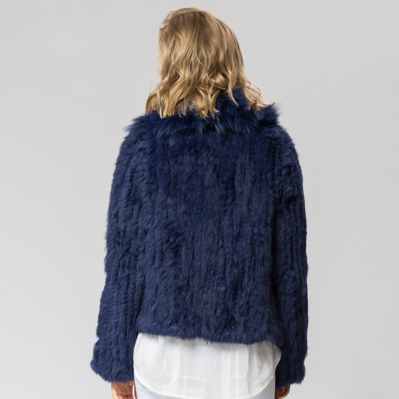 クラ072-本物のウサギの毛皮のコート,キツネの毛皮の襟,ロシアの女性の冬の厚い毛皮の暖かい本物の毛皮のコート