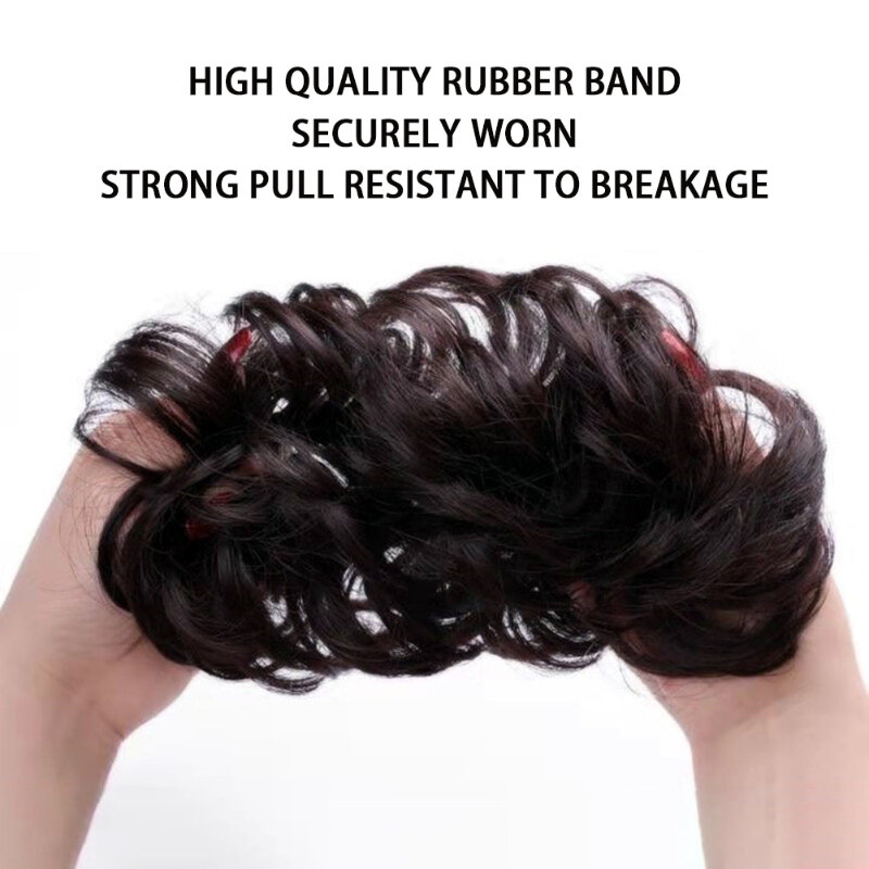 Синтетические пушистые вьющиеся волосы, круглая пучка, наращивание волос с эластичным искусственным шелковым волокном для женщин, Donas Para El Cabello Mujer