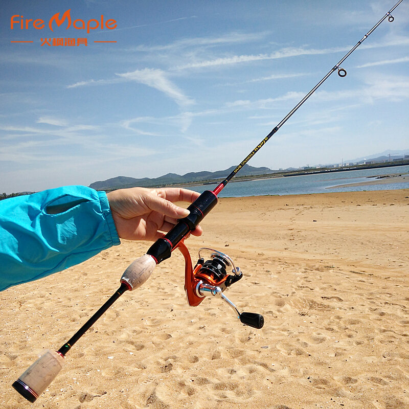 Fire Maple 602UL power 1.8m 5.9feet fishing rod thin spinning rods super light red woman rod weight 90g carbon 2 sections 2 tips