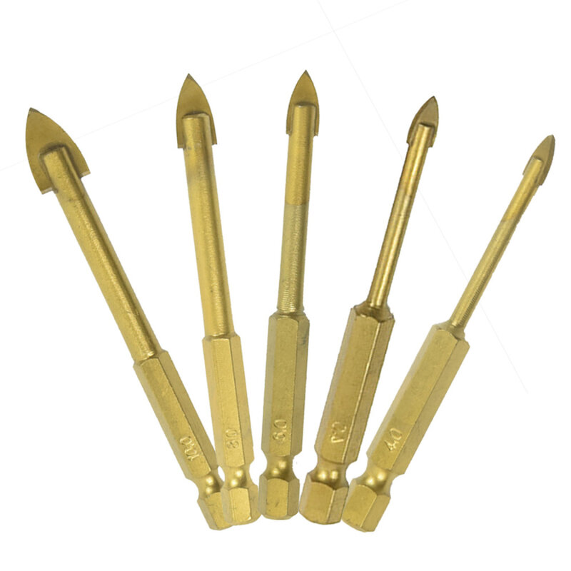 5pcs Multifunctional Cross Alloy Drill Bits Drilling Tool Efficient Universal For Wood Plastic Tile Drilling Woodworking Tools