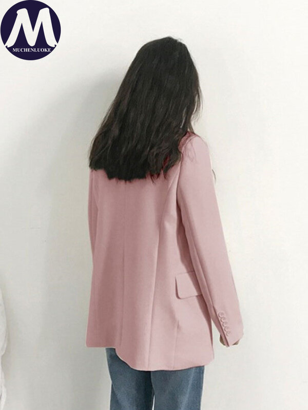 Chaqueta informal holgada de manga larga para mujer, Blazer versátil de moda coreana, abrigos de oficina, primavera y otoño, 2024