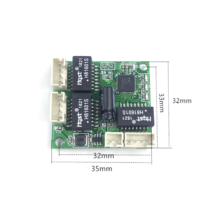 Mini Módulo de interruptor PCBA PBC OEM, tamaño mini, 3 puertos, interruptores de red, placa Pcb, mini Módulo de interruptor ethernet 10/100Mbps