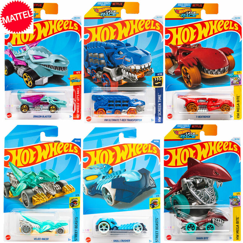 Mattel-ホットホイールレットのレースhw究極のT-REX人の車、1:64のダイキャスト車両、マイクロモデルのおもちゃ、スクリーン時間、ギフト