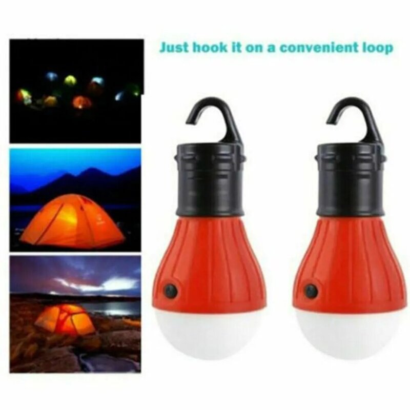 Lâmpada LED de emergência para acampamento ao ar livre, operado a pilhas, colorido, caminhadas, caça, pesca, leitura