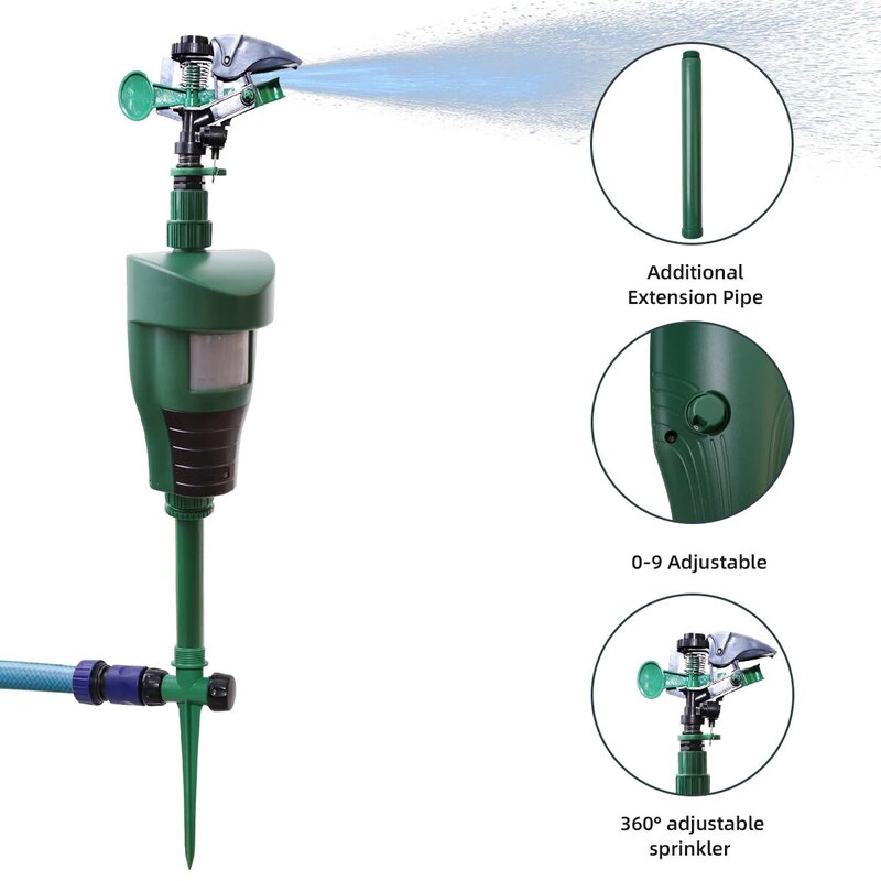 Motion Sprinkler Animal deterrente Garden Pest Control Jet Spray repellente per uccelli guida repellente per piccoli animali usato