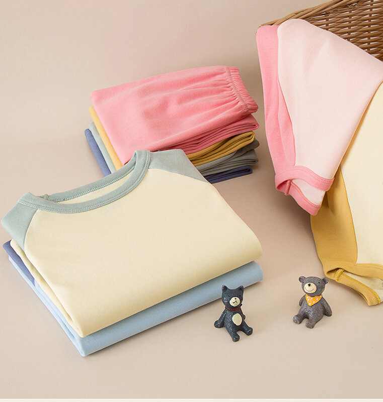 Disney-Conjuntos de pijamas infantis, 100% algodão, manga comprida, camisetas e calças para bebês meninas e meninos, roupas infantis