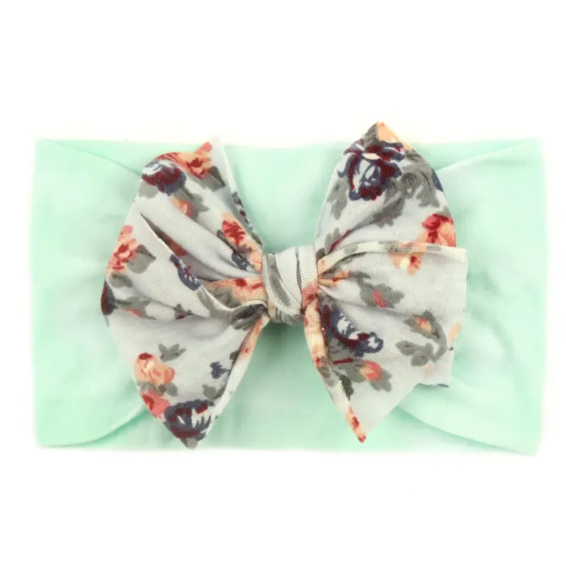 Cute Bohemia elastico stampato fiore bambini fascia neonato nodo fiocchi Headwraps neonate copricapo regali puntelli fotografici