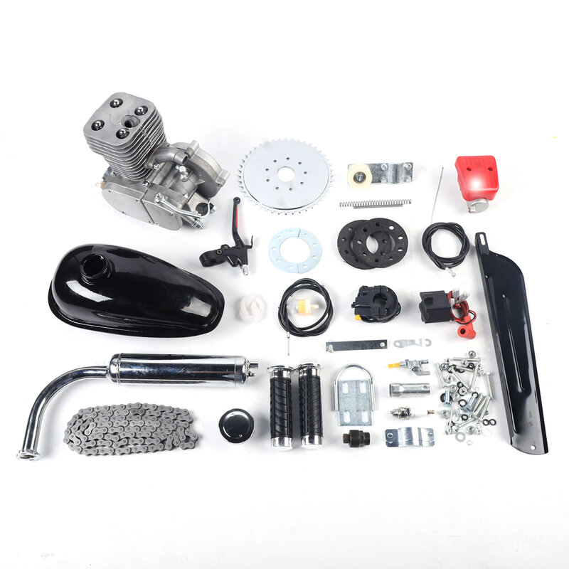 Conjunto completo Kit de motor de bicicleta 44 dente roda dentada, moto motorizada 2 tempos, gasolina Gás Motor, conjunto completo, atualizado CDI Ignição, 100cc