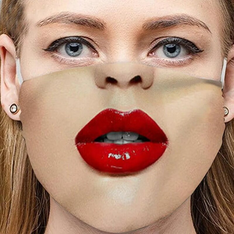 ใหม่ผู้ใหญ่ผู้ชายผู้หญิง Face Mask รูปแบบตลกหน้ากากฝ้าย Mouth กลางแจ้ง Masque Lavable หน้ากากสำหรับใบหน้าฮาโลวีนคอสเพลย์