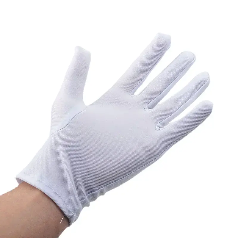 1 paar Schmuck Handschuhe Schwarz & Weiß Inspektion mit Weichen Mischung Baumwolle für Arbeit Schutz Dance Etikette Sonnenschutz Handschuhe
