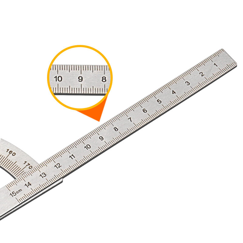 1PC goniometro righello angolare goniometro in acciaio inossidabile calibro divisore righello angolare 180 gradi carpentiere semicircolare 10/14/15cm