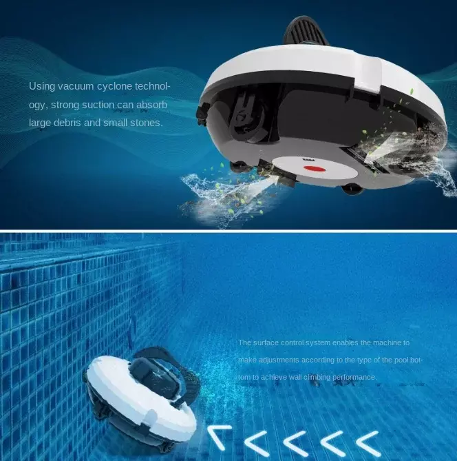 インテリジェント自動スイミングプールロボット,水中クリーニングロボット,廃水吸引とほこり吸引,ワイヤレスクリーナー
